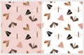 Cute Seamless Vector Pattern with Little Butterflies, Dragonflies and Moths.