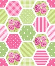 Cute seamless vintage pattern as patchwork in shabby chic style ideal for kitchen textile or bed linen fabrics Royalty Free Stock Photo