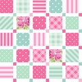 Cute seamless vintage pattern as patchwork in shabby chic style ideal for kitchen textile or bed linen fabrics Royalty Free Stock Photo