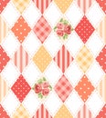 Cute seamless vintage pattern as patchwork in shabby chic style ideal for kitchen textile or bed linen fabrics Royalty Free Stock Photo