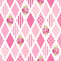 Cute seamless vintage pattern as patchwork in shabby chic style ideal for kitchen textile or bed linen fabrics Royalty Free Stock Photo