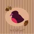 Cute seasonal card with a sleepy bird