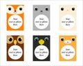 Cute set of animal frames for children Royalty Free Stock Photo