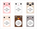 Cute set of animal frames for children Royalty Free Stock Photo