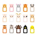 Cute set of animal frames for children Royalty Free Stock Photo