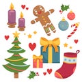 Cute set of Christmas and New Year theme elements Royalty Free Stock Photo
