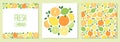 Cute set of Citrus Fruits Lemon, Lime and Orange backgrounds in vivid tasty colors ideal for Fresh Lemonade Royalty Free Stock Photo