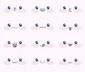 Cute set of faces kawaii Royalty Free Stock Photo