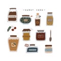 Cute set of jars with homemade jams