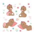 Cute set Newborn african american baby Royalty Free Stock Photo