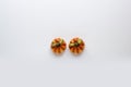 Cute set of orange pumpkin salt & pepper shakers Royalty Free Stock Photo