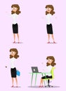 Cute Set - Set of businesswoman character