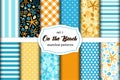 Cute set of Summer Time vintage seamless patterns