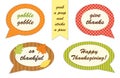 Cute set of Thanksgiving speech bubble photo booth props Royalty Free Stock Photo