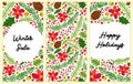 Cute set of Winter Botanical vertical banners