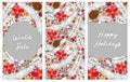 Cute set of Winter Botanical vertical banners