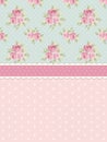 Cute shabby chic background with roses and polka dots