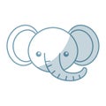 Cute shadow elephant face cartoon