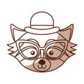 Cute shadow raccoon face cartoon