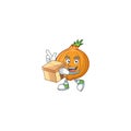 Cute shallot cartoon character style holding a box