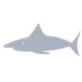 Cute shark clipart, sticker with cartoon character, vector illustration