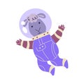Cute Sheep Animal Astronaut Character in Space Suit Vector Illustration
