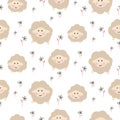 Cute sheep animal seamless vector baby pattern. Royalty Free Stock Photo