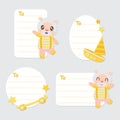 Cute sheep boy and toys cartoon illustration for Birthday gift tags design Royalty Free Stock Photo