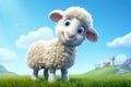 Cute sheep cartoon. Generate Ai