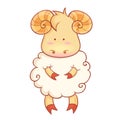 Cute sheep character of chinese new year symbol Royalty Free Stock Photo