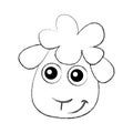 Cute sheep drawing character