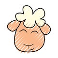 Cute sheep drawing character
