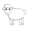 Cute sheep drawing character