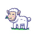 Cute Sheep Eating Grass Cartoon Vector Icon Illustration Royalty Free Stock Photo