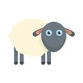 Cute sheep icon, flat style Royalty Free Stock Photo