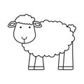 Cute sheep manger character Royalty Free Stock Photo