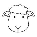 Cute sheep manger character Royalty Free Stock Photo