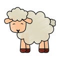 Cute sheep manger character Royalty Free Stock Photo