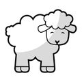 Cute sheep manger character Royalty Free Stock Photo