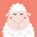 Cute Sheep Portrait Vector Illustration Royalty Free Stock Photo