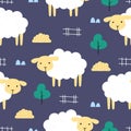 Cute sheep seamless pattern Royalty Free Stock Photo