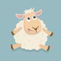 Cute sheep sitting happy vertor