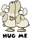 Cute Sheeps Embrace in a Heartfelt Hug Royalty Free Stock Photo