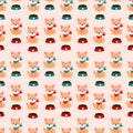 Cute Shiba dog seamless pattern