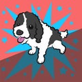 Cute Shih-tzu dog cartoon vector illustration doodle style