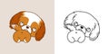 Cute Shih Tzu Dog Clipart for Coloring Page and Illustration. Happy Clip Art Puppy.