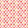 Cute shiny seamless heart pattern on white background