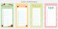 Cute shopping list and to do list note pad design in colorful with pastel theme.