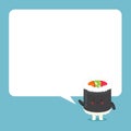 Cute Shusi Roll with Speech Bubbles Royalty Free Stock Photo