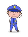 Cute Shy Kid Officer Vector